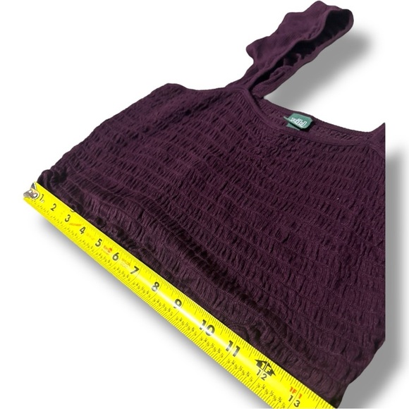 Wild Fable Women's Plum Smocked Rouched Ruffle Sleeve Crop Tank Top - Picture 13 of 16